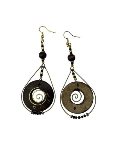 Teardrop Coconut Shell Earrings