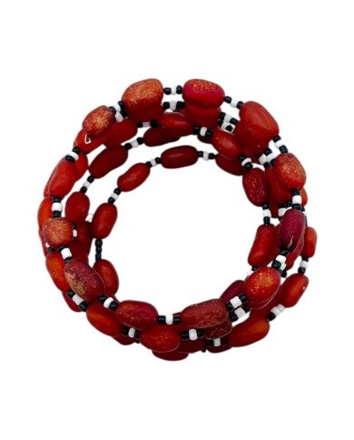 River Amber Seed Bead Bracelet