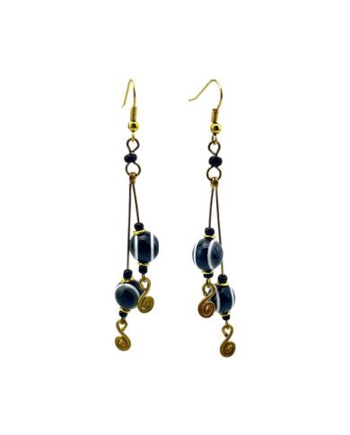 African Handmade Brass Evil Eye Earrings
