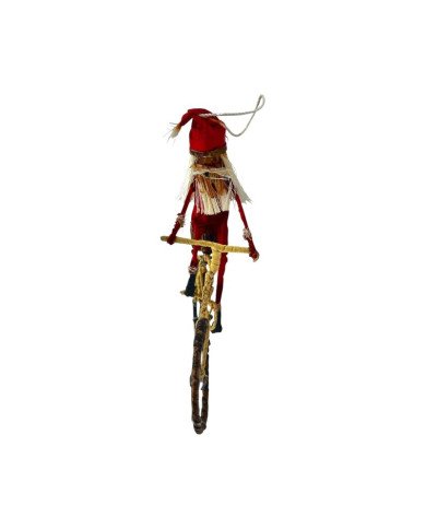Handmade Bicycle Santa African Ornament