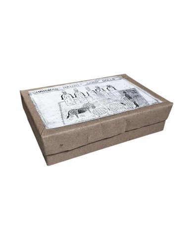 Handmade African Corn Husk Nativity Scene Open Box