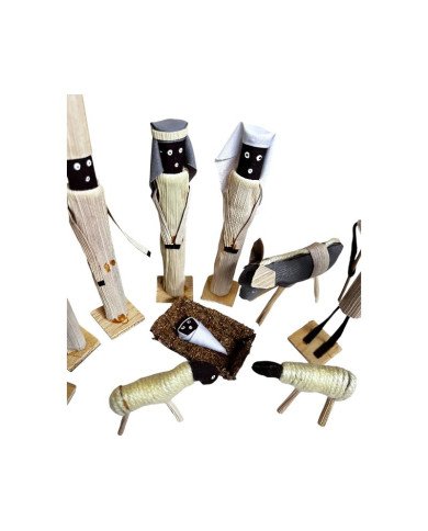 African Handmade Corn Dolls Boxed Nativity Scene