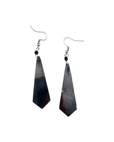 Celestial African Batik Bone Earrings