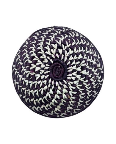 Handmade Maroon Drift Uganda Raffia Basket