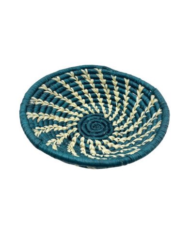 Handwoven Seafoam Drift Mini Uganda Bukedo Raffia Basket