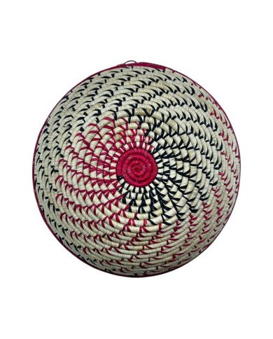 Handwoven Fire & Smoke Uganda Raffia Basket