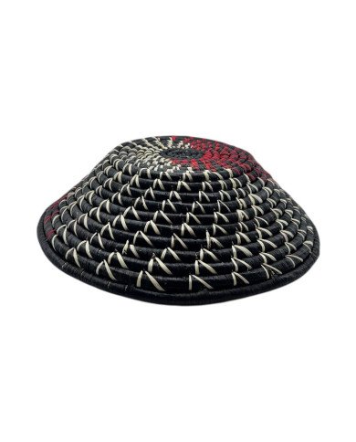 Obsidian Flame Handwoven Uganda Raffia Bowl