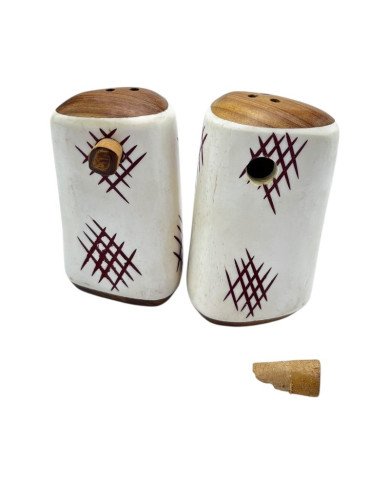 Crimson Thatch Batik Bone Salt and Pepper Shakers