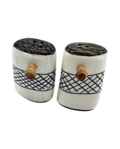 African Handmade Black Thatch Bone Shakers