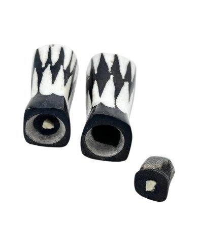 Mini Jagged Wave Batik Bone Salt and Pepper Shakers