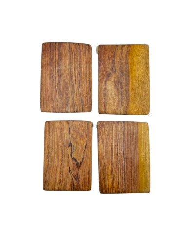 Mchoro Edge African Olive Wood Coaster Set