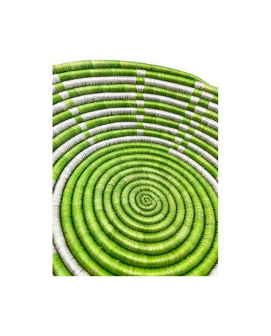 Bright Green Rwanda Woven Sisal Basket
