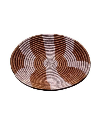 Handwoven Rwandan Sunset Stripes Sisal Basket