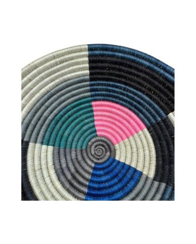 Handmade Rwanda Spectrum Weave Sisal Basket