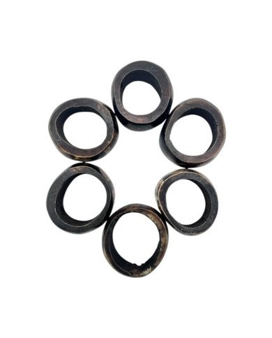 Kahawa Dyed Handcarved Bone Napkin Rings