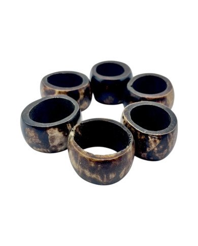 Handcarved Kahawa Cow Bone Napkin Rings