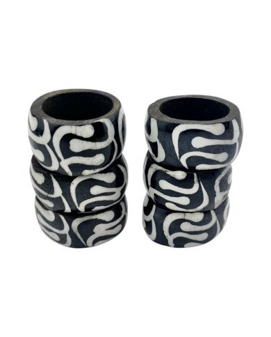 African Handmade Mto Batik Bone Napkin Rings