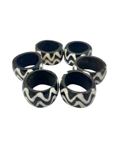 Mawimbi Batik Bone Napkin Rings
