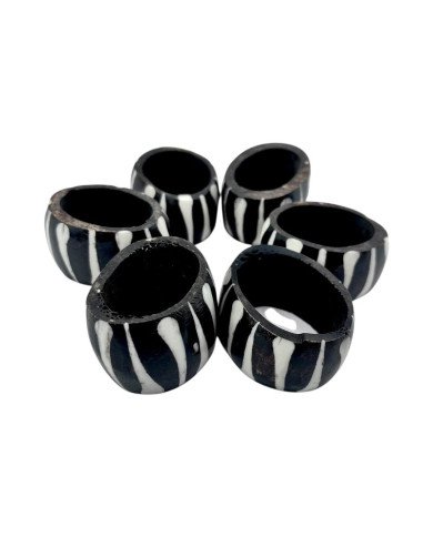 Msingi Stripe Batik Bone Napkin Rings