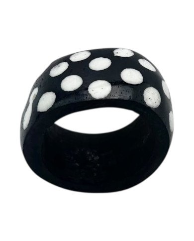 Furaha Dot African Handcarved Batik Bone Napkin Rings