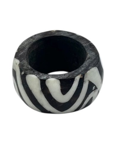 Handcarved African Mwendo Batik Cow Bone Napkin Rings