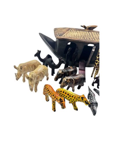 Hand-Carved Noah’s Ark African Animals