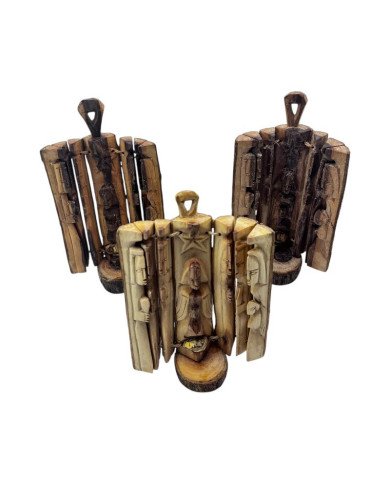 African Olive Wood Handmade Loop Nativity