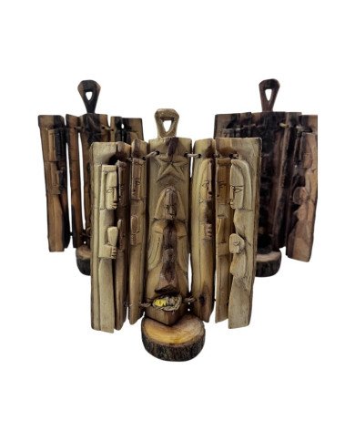 Handcrafted Olive Wood Loop Kenyan Nativity