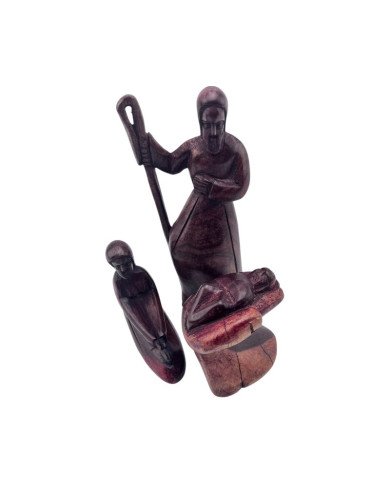 Handcarved Kenyan Jacaranda 3-Piece Nativity