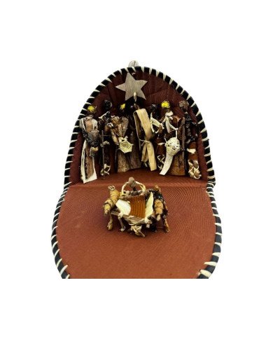 Handmade African Kente Clamshell Nativity