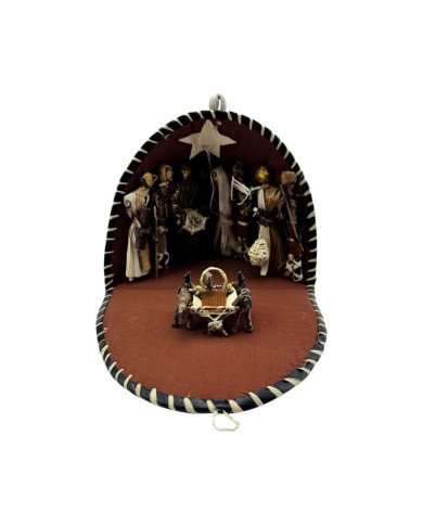 Shuka Blue Plaid African Clamshell Nativity