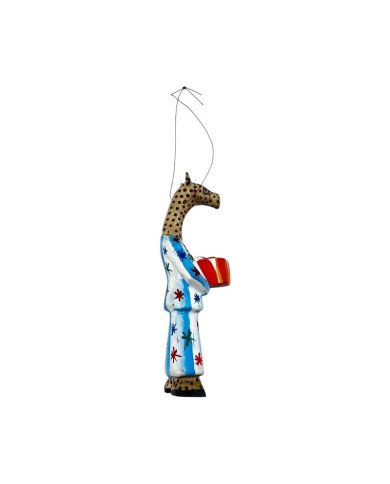 Whimsical African Safari Cheetah Blue Pajama Ornament