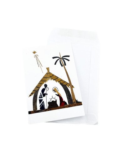 Handcrafted Banana Fiber Kitenge Nativity Card Envelope